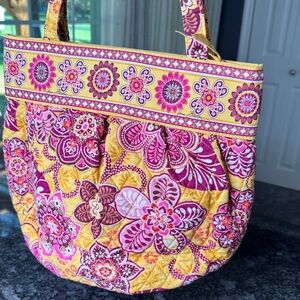 Vera Bradley Bali Gold Pattern Morgan Pleated Shoulder Bag Designer 2009 NWOT